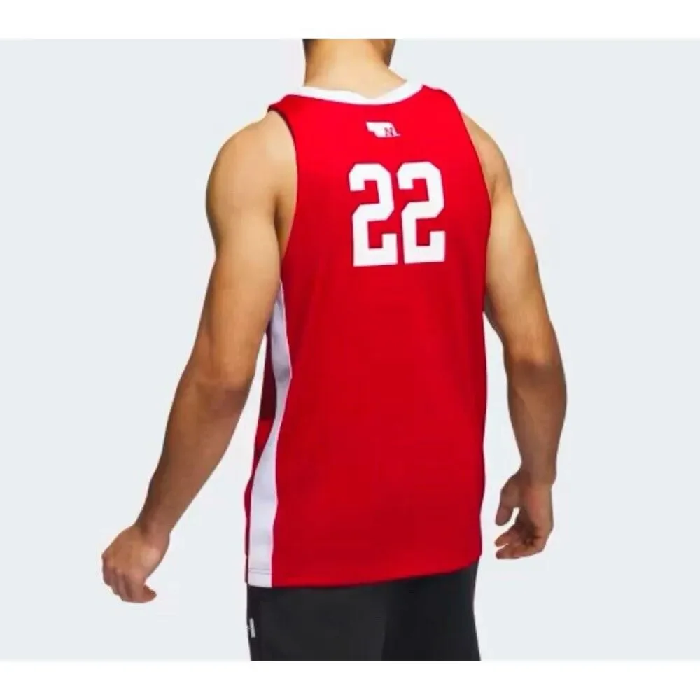 Adidas Nebraska Cornhuskers Swingman Basketball‎ Jersey Red HG8874 Men's Size M